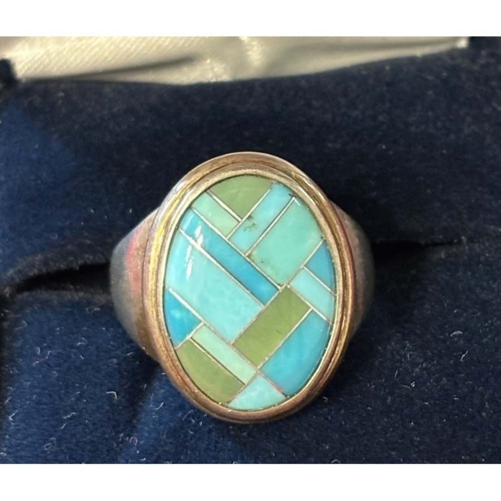 Sterling Silver Turquoise & Jasper Carolyn Pollack Ring